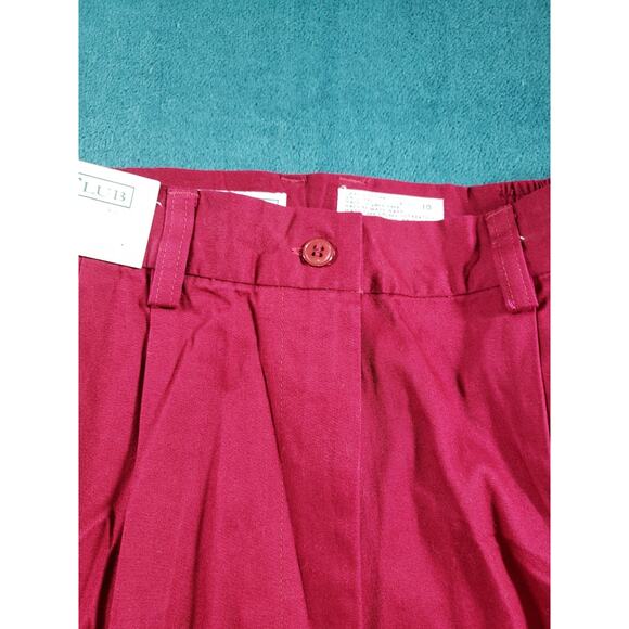 VINTAGE Izod Pants Size 10 Womens Red Khaki Career Slacks Cotton Pleated NWT - Picture 6 of 12